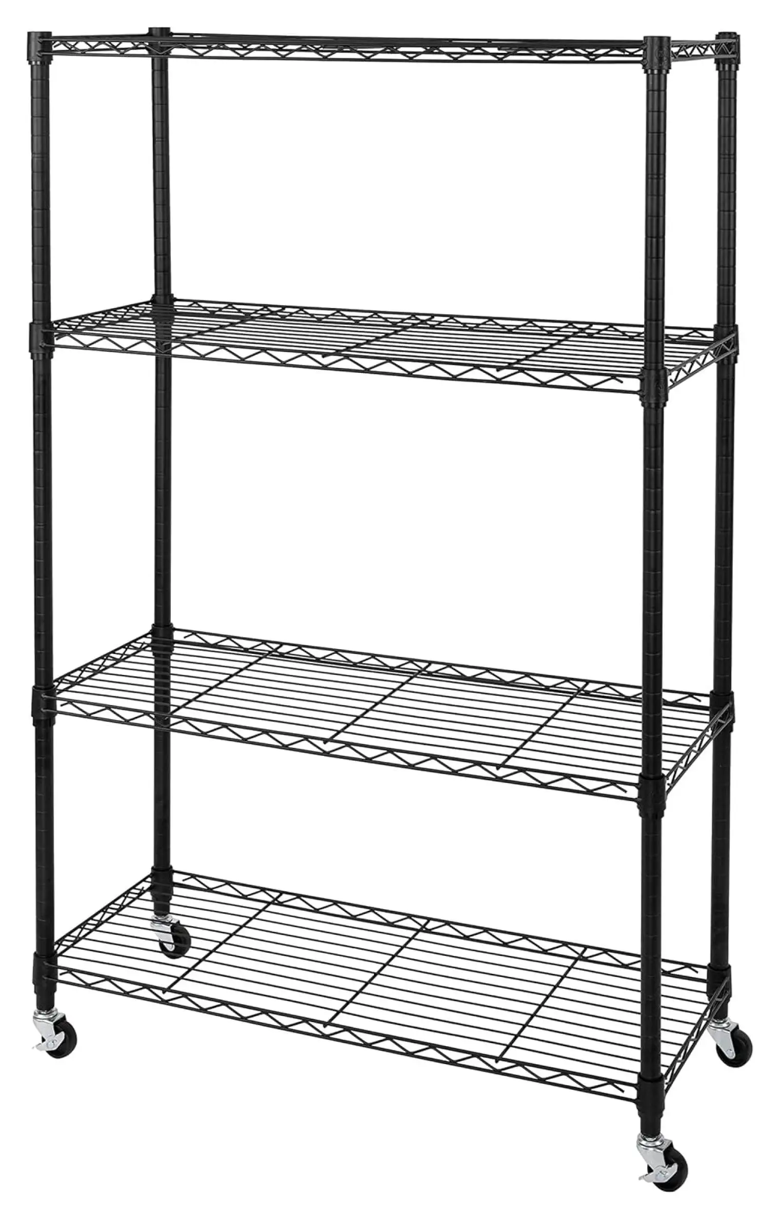 wangc123 Solid Steel Wire Shelving Storage Unit Adjustable Shelves Organizer Rack. for Home. Kitchen. Office. Garage. Bedroom. Closet. Black. 4-Tier. 36 W x 14 D