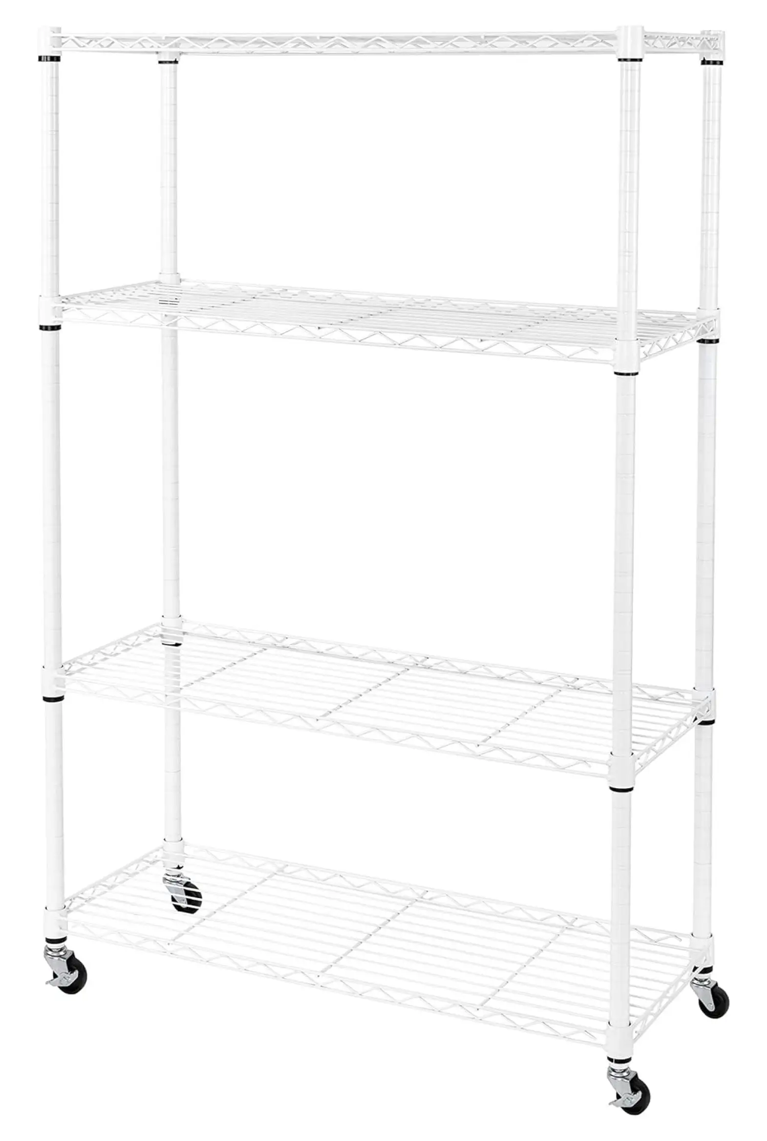 wangc123 Solid Steel Wire Shelving Storage Unit Adjustable Shelves Organizer Rack. for Home. Kitchen. Office. Garage. Bedroom. Closet. White. 4-Tier. 36 W x 14 D